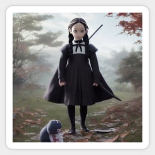 Wednesday Addams 3D animation Sticker